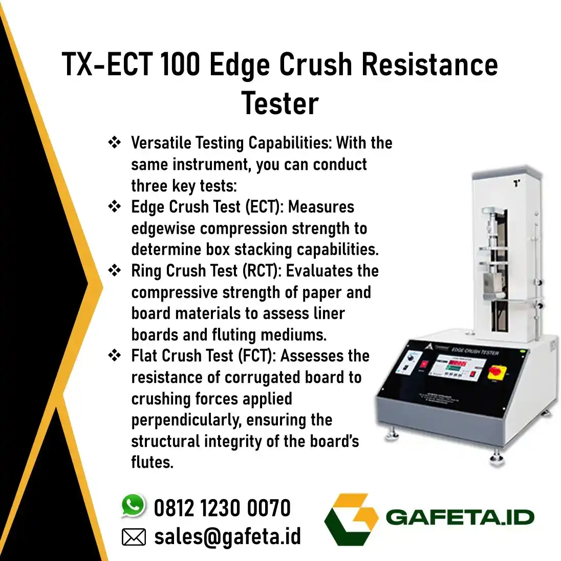 Edge Crush Test machine untuk uji kekuatan tepi karton
