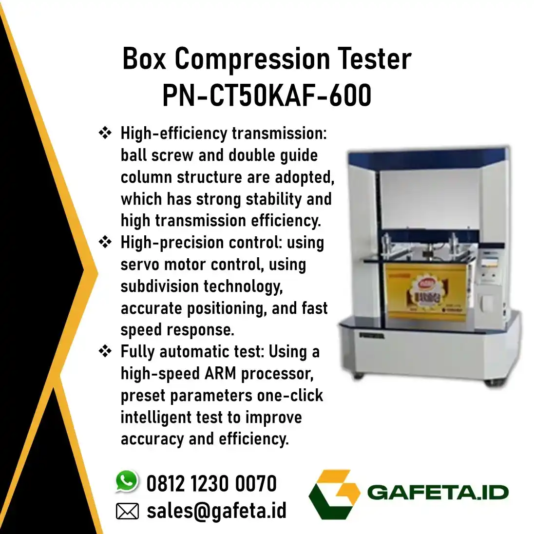 Box Compression Tester PN-CT50KAF-600 Uji Kompresi / Tumpuk Kardus