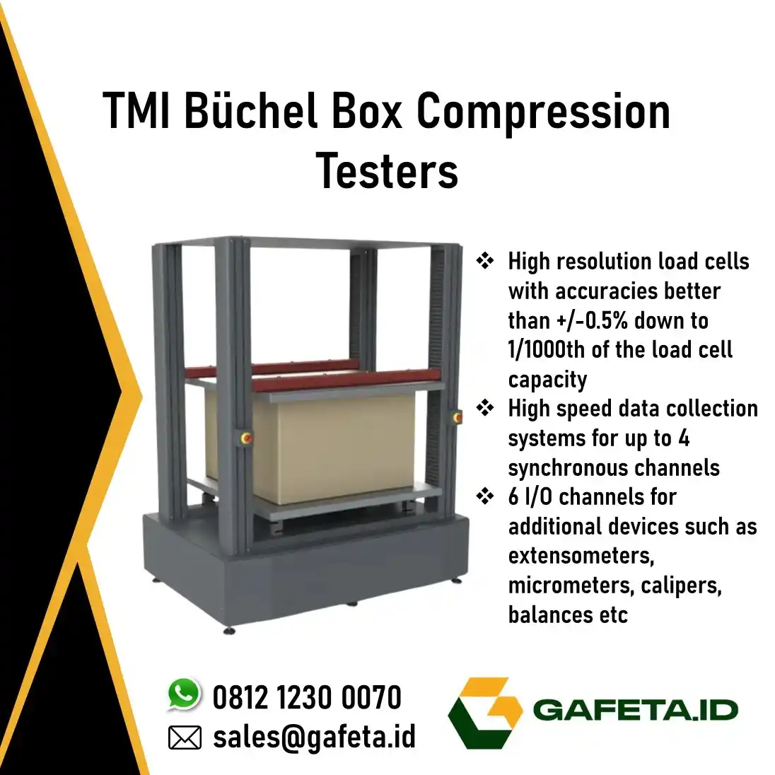 TMI Büchel Box Compression Tester (BCT) untuk Uji Tekanan Box