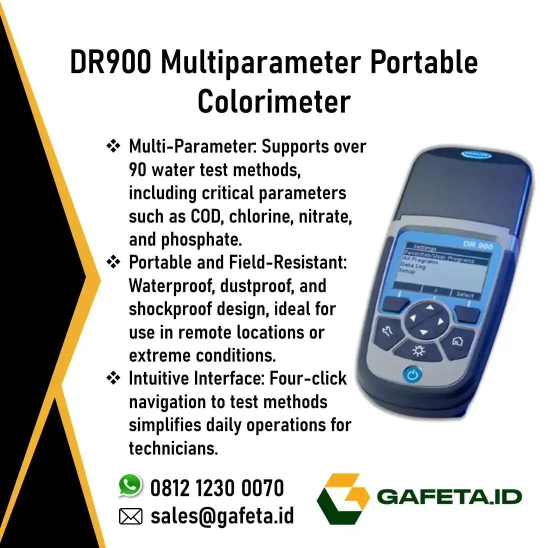 Jual Colorimeter Hach DR 900 — Colorimeter untuk Uji Kualitas Air Digital