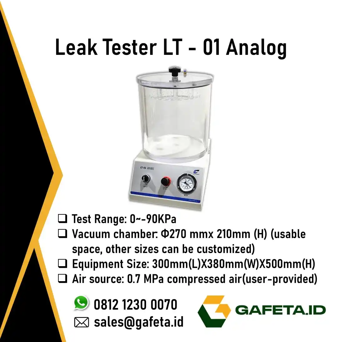 Jual LT-01 Leak Tester – Alat Uji & Deteksi Kebocoran Kemasan Manual