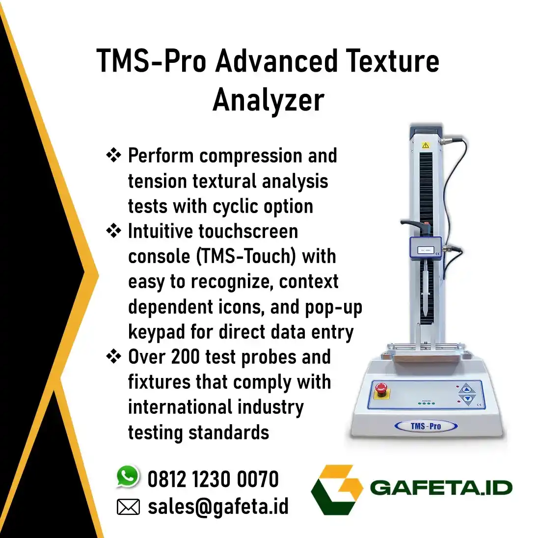 Jual TMS-Pro Advanced Texture Analyzer - Uji Tekstur Kenyal/Keras Makanan