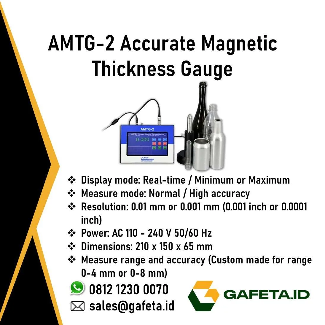 Jual AMTG-2 Wall Thickness Gauge | Pengukuran Ketebalan Botol dan Kemasan
