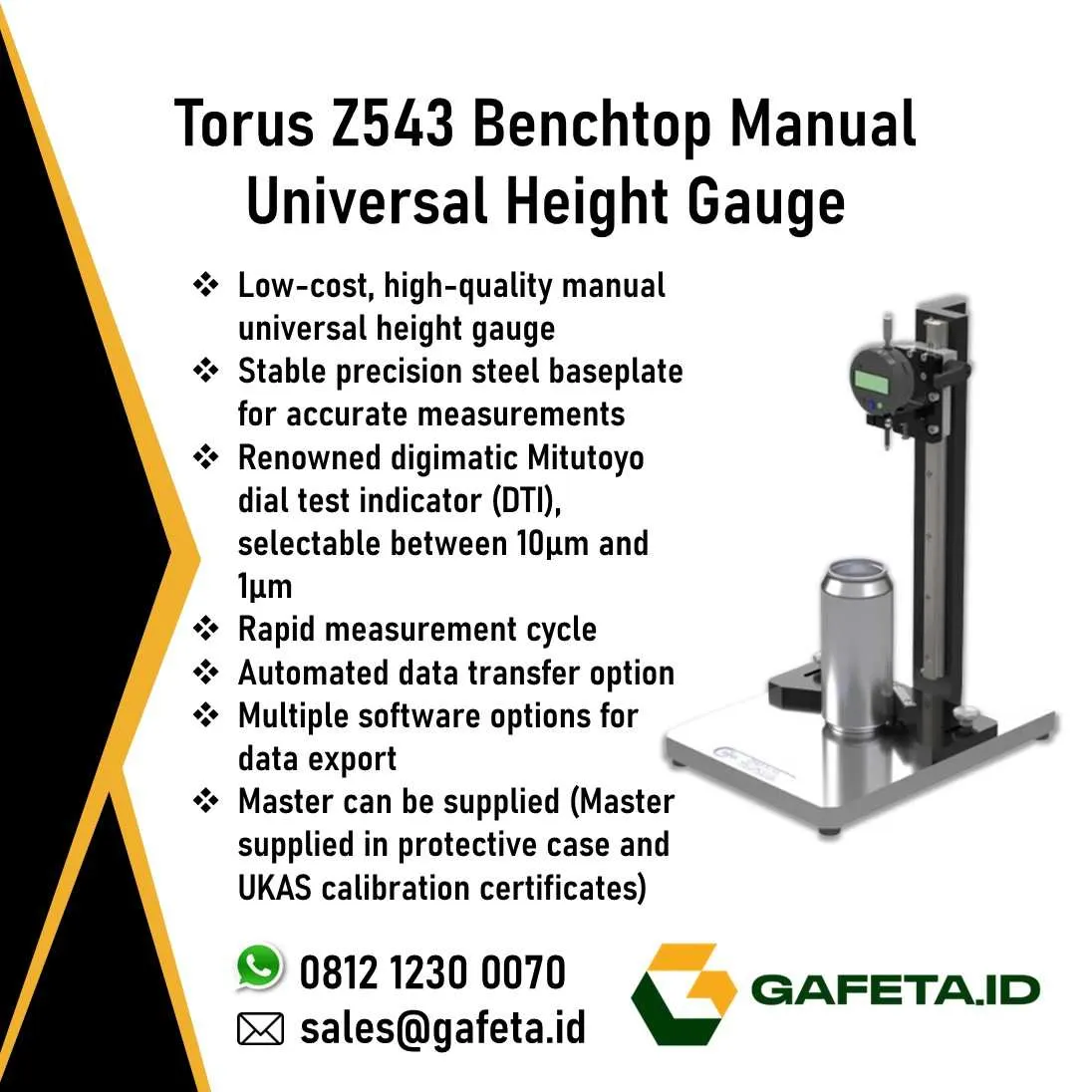 Torus Z543 Benchtop Manual Universal Height Gauge: Ukur Tinggi Kaleng