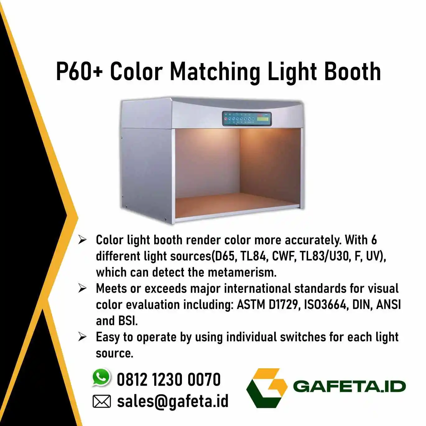 P60+ Color Light Booth TILO untuk Color Matching Berbagai Industri