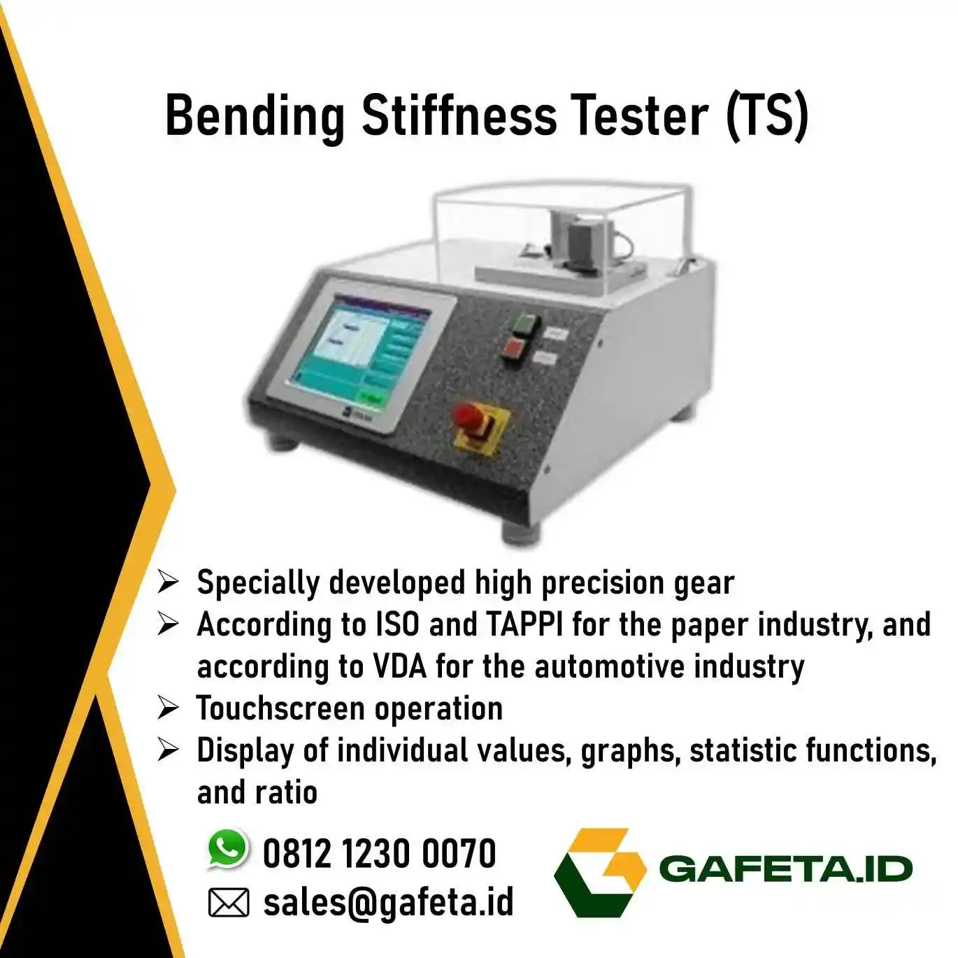 Jual Bending Stiffness Tester (TS): Uji Kekakuan Tekuk Material 2 Point