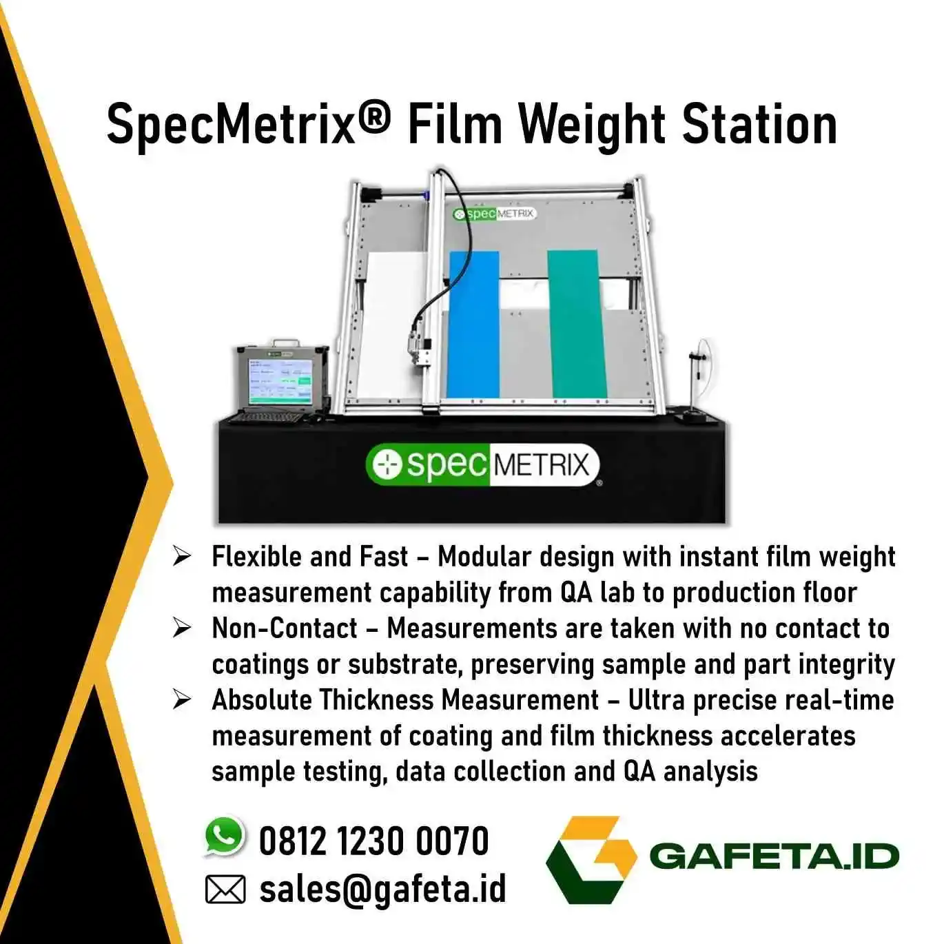 Jual SpecMetrix® Film Weight Station untuk Analisa Coating Kemasan