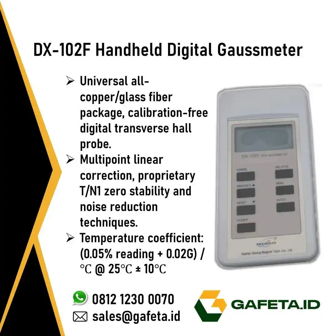 Jual DX-102F Gaus Meter Digital: Alat Uji Medan Magnet Portable