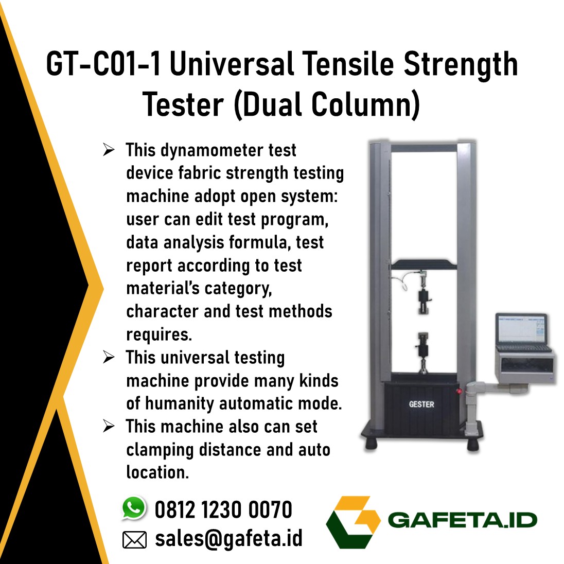 Jual Universal Tensile Strength Tester GT-C01-1 | 5 kN & 10 kN