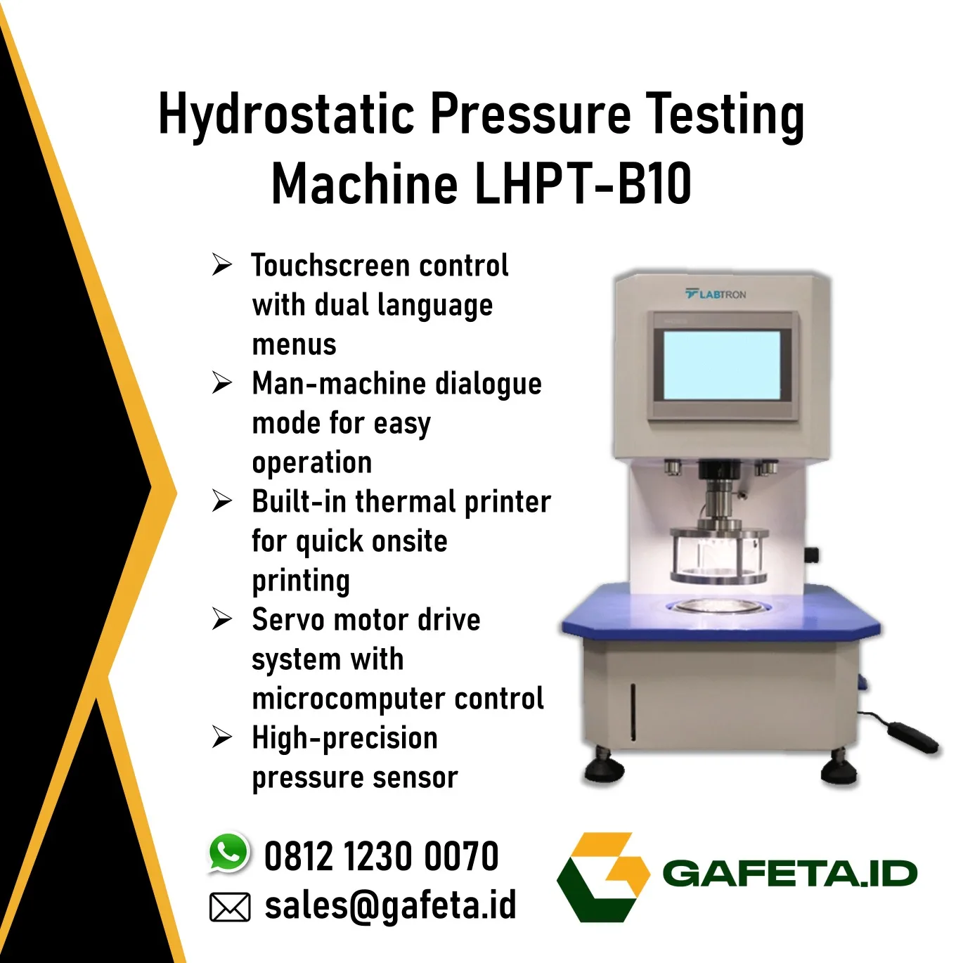 Jual Hydrostatic Pressure Machine LHPT-B10: Uji Tahan Air