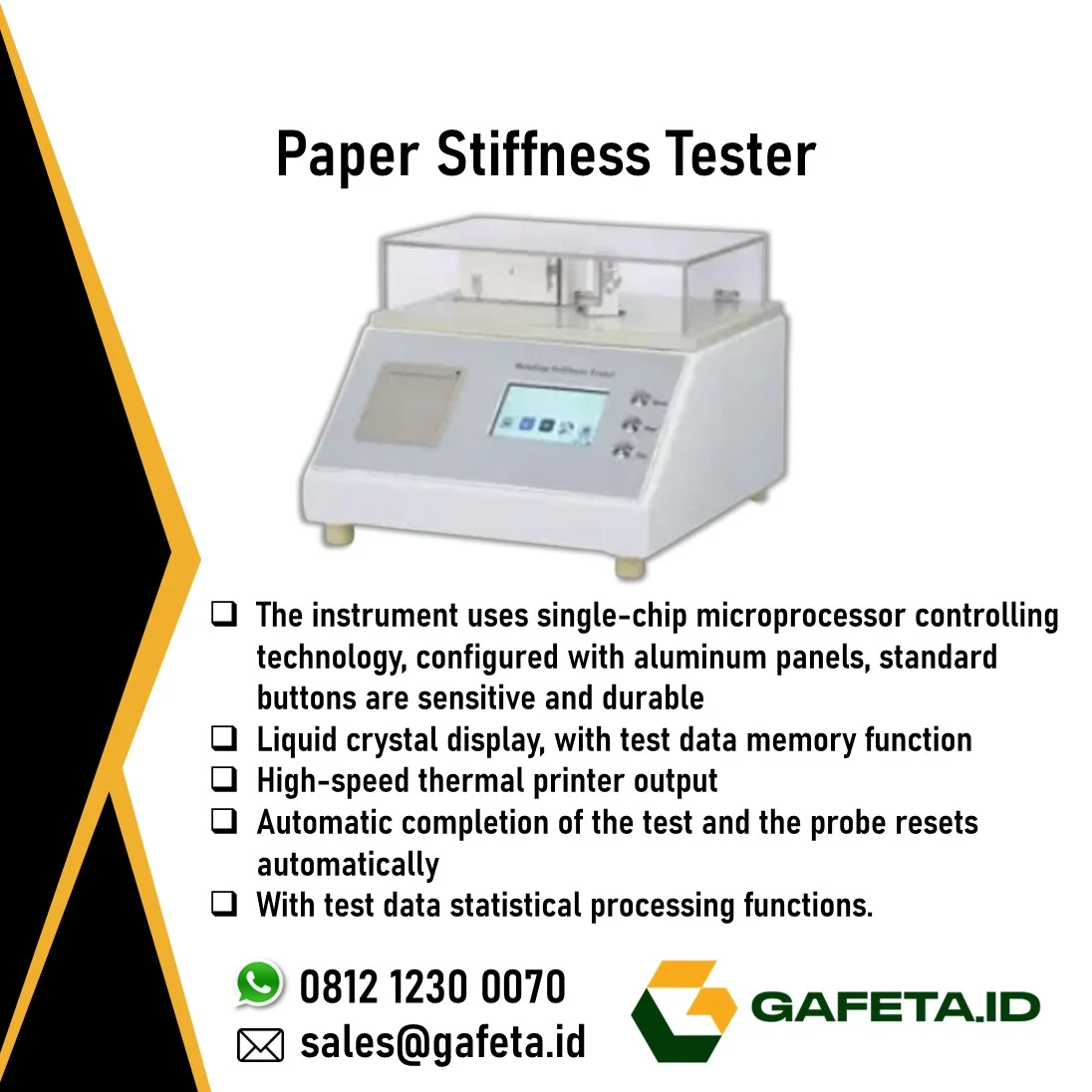 Paper Stiffness Tester untuk Uji Bending Stiffness Kertas